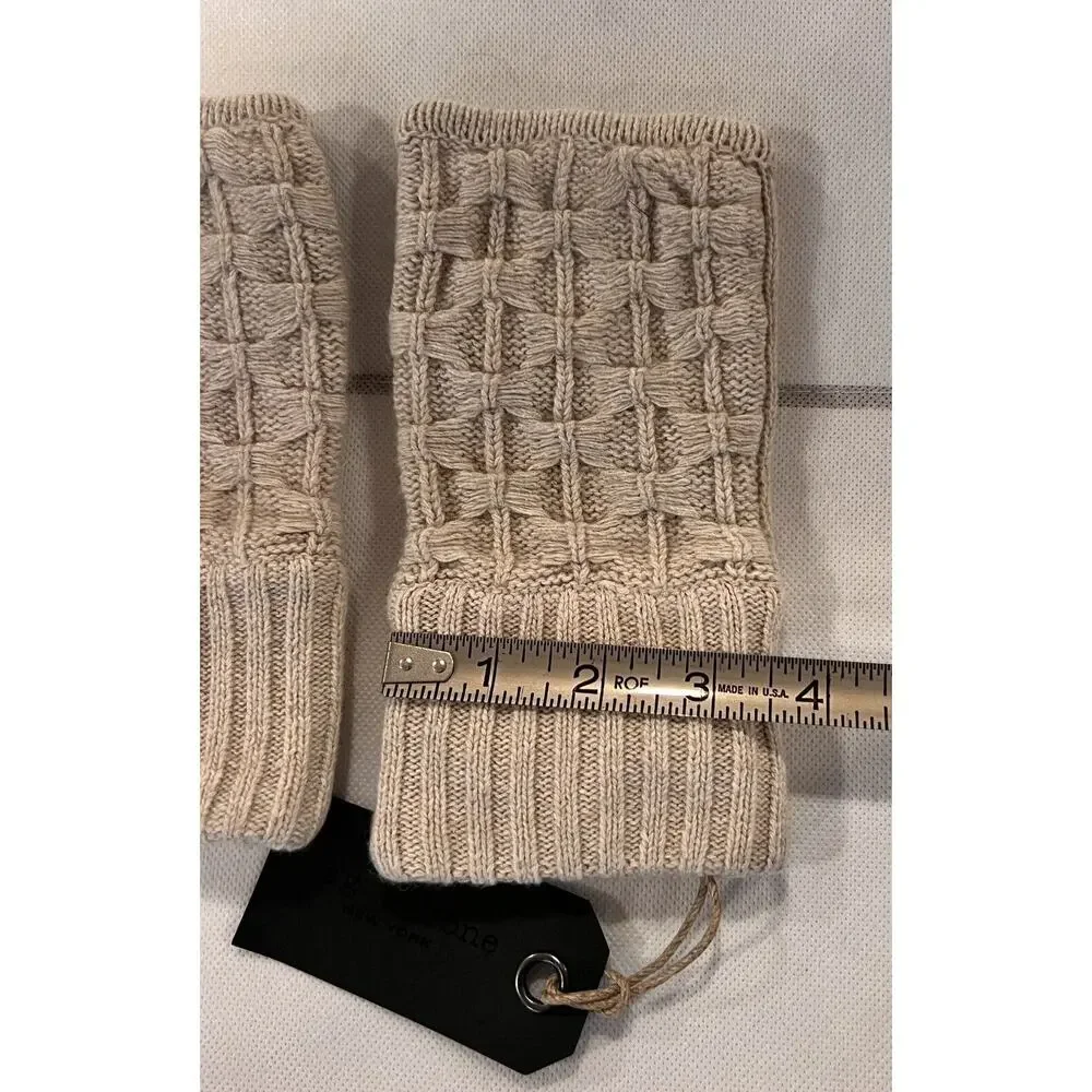 Rag & Bone Fingerless Branson Gloves Oatmeal Cotton,Wool & Cashmere Blend